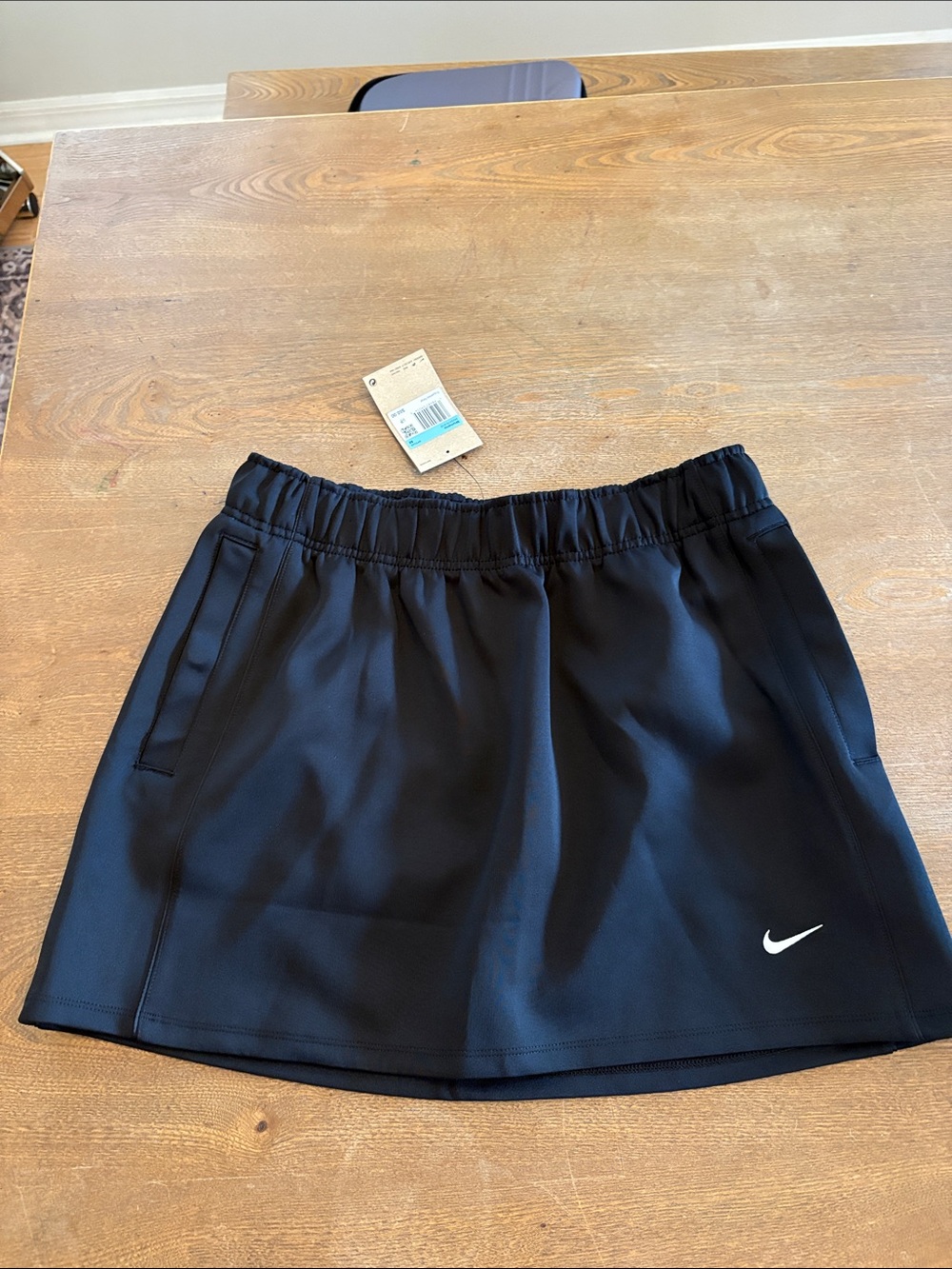 Nike Black Athletic Mini Skirt with White Swoosh